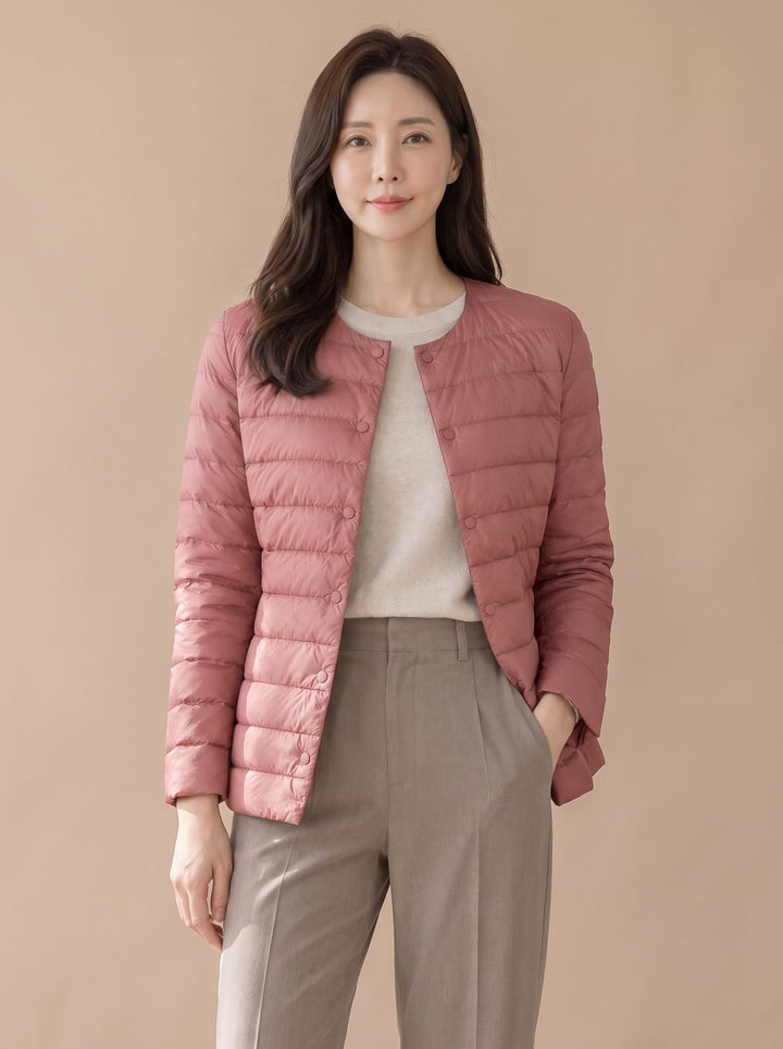 Ginny – Women's Collarless Lightweight Puffer Jacket