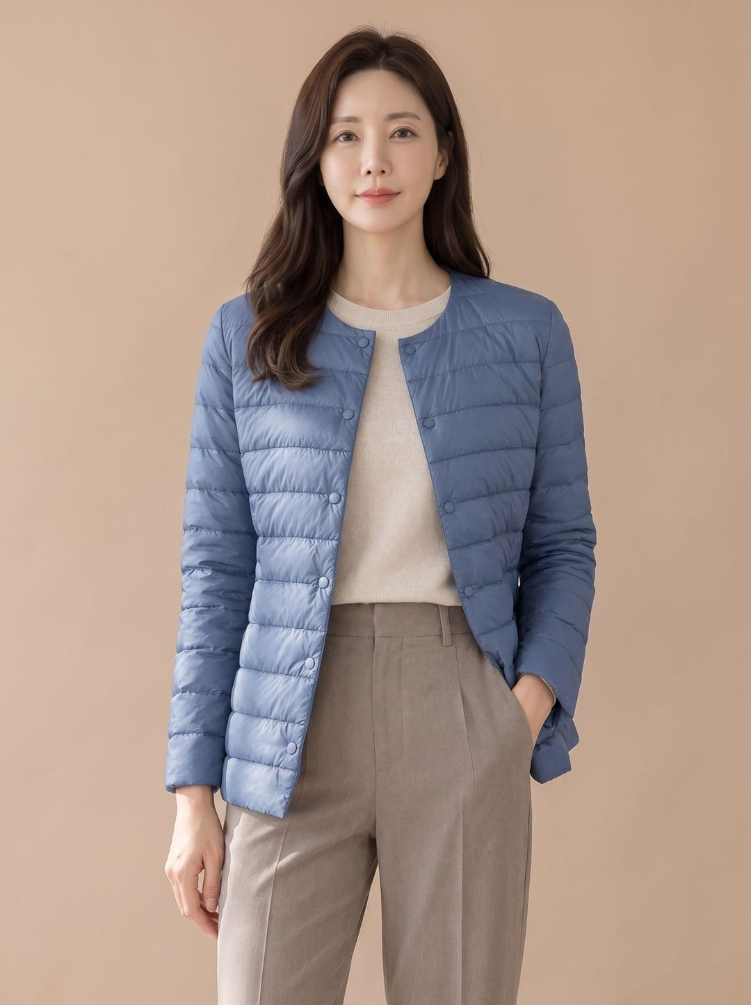 Ginny – Women's Collarless Lightweight Puffer Jacket