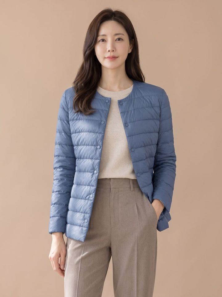Ginny – Women's Collarless Lightweight Puffer Jacket