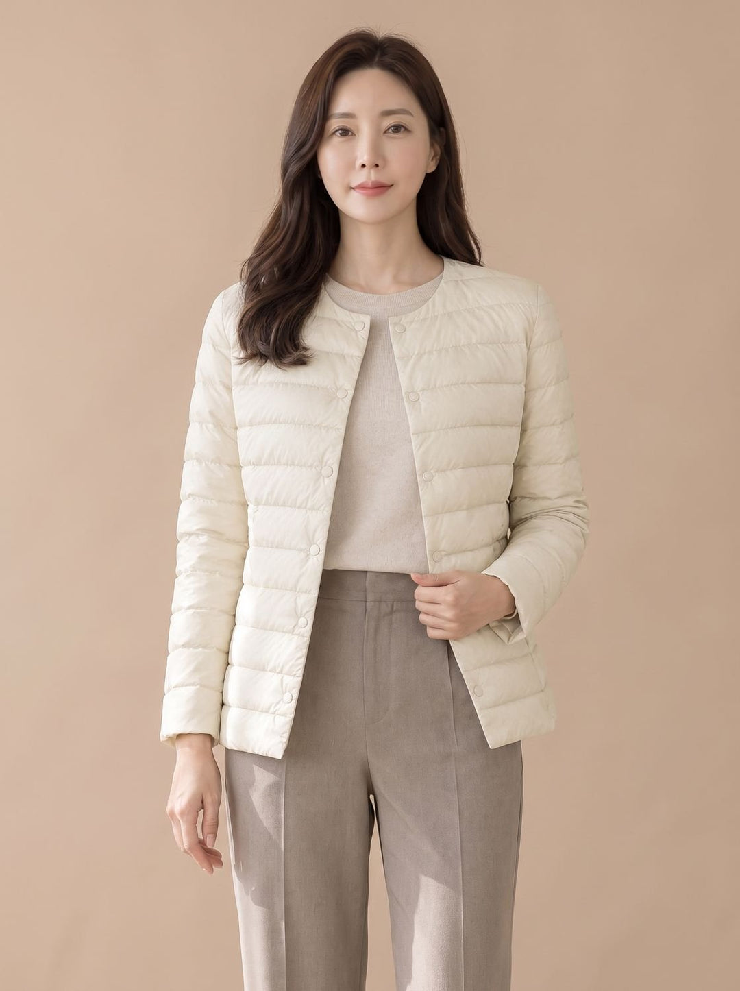 Ginny – Women's Collarless Lightweight Puffer Jacket