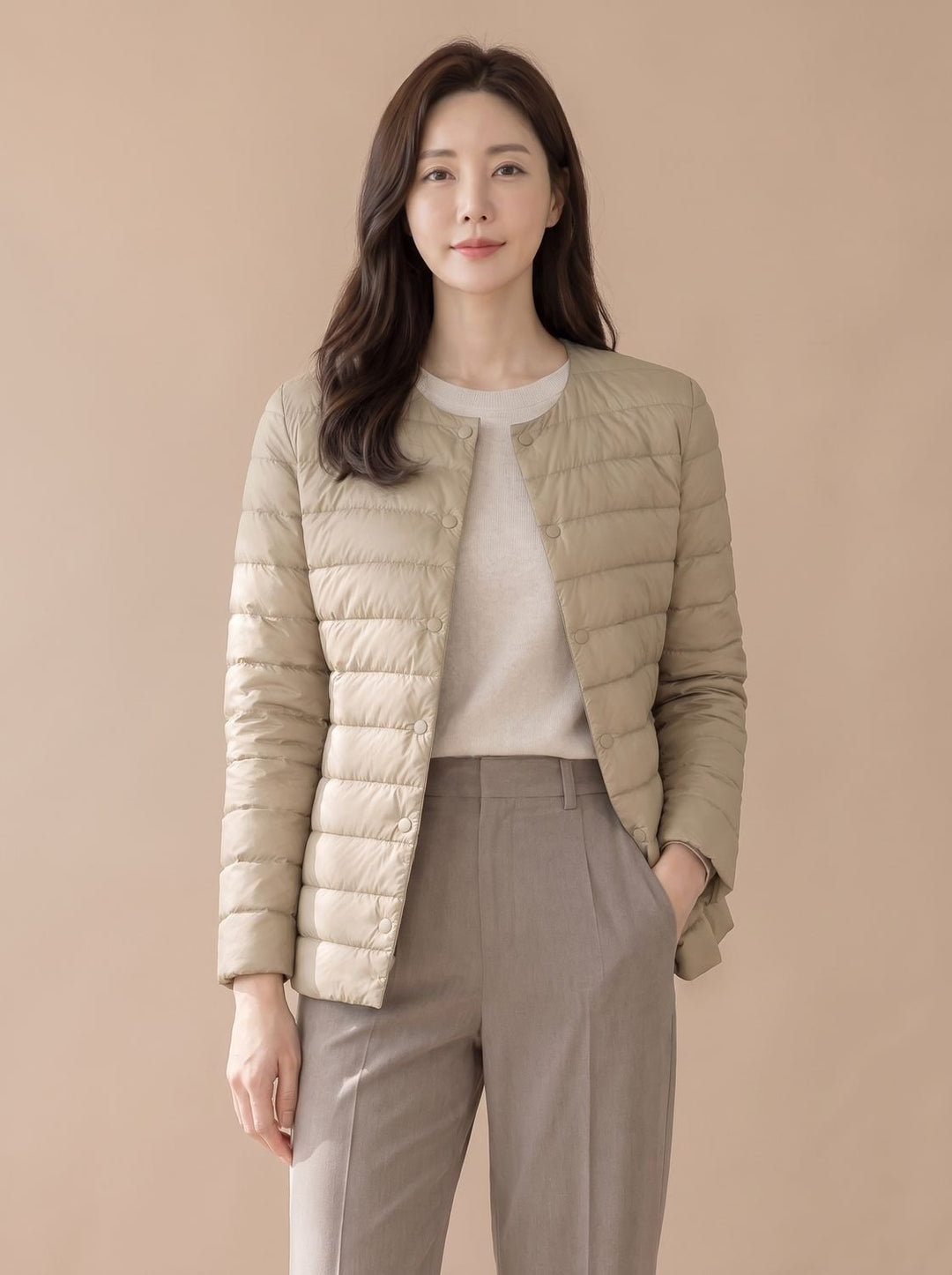 Ginny – Women's Collarless Lightweight Puffer Jacket