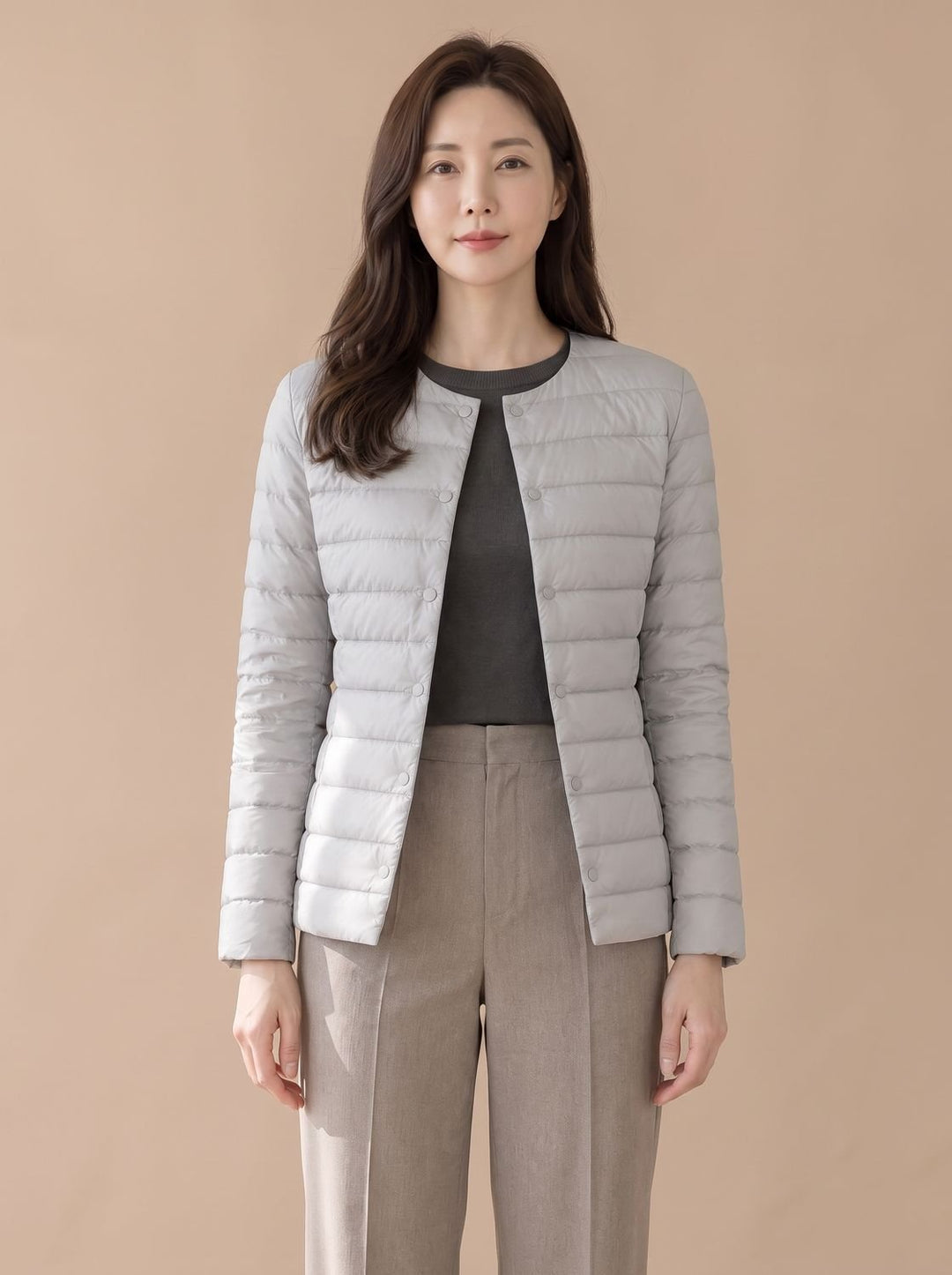 Ginny – Women's Collarless Lightweight Puffer Jacket