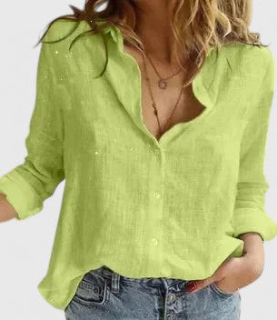 Zoey – Long Sleeve Button Down Blouse with Floral Print