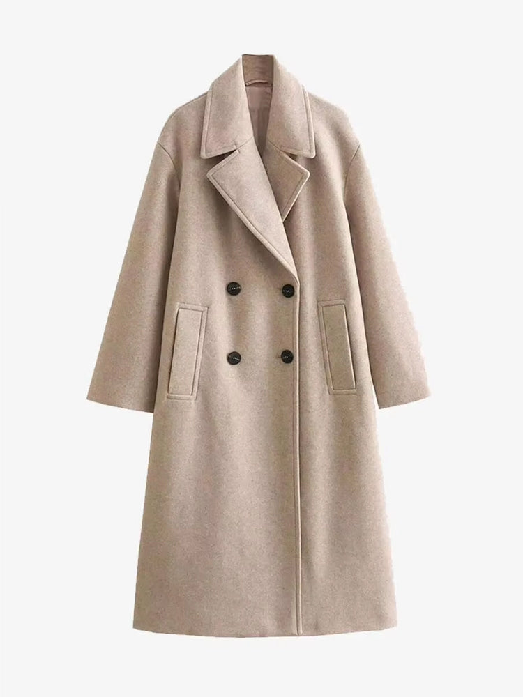 Greer – Women's Oversized Double-Breasted Wool-Look Coat