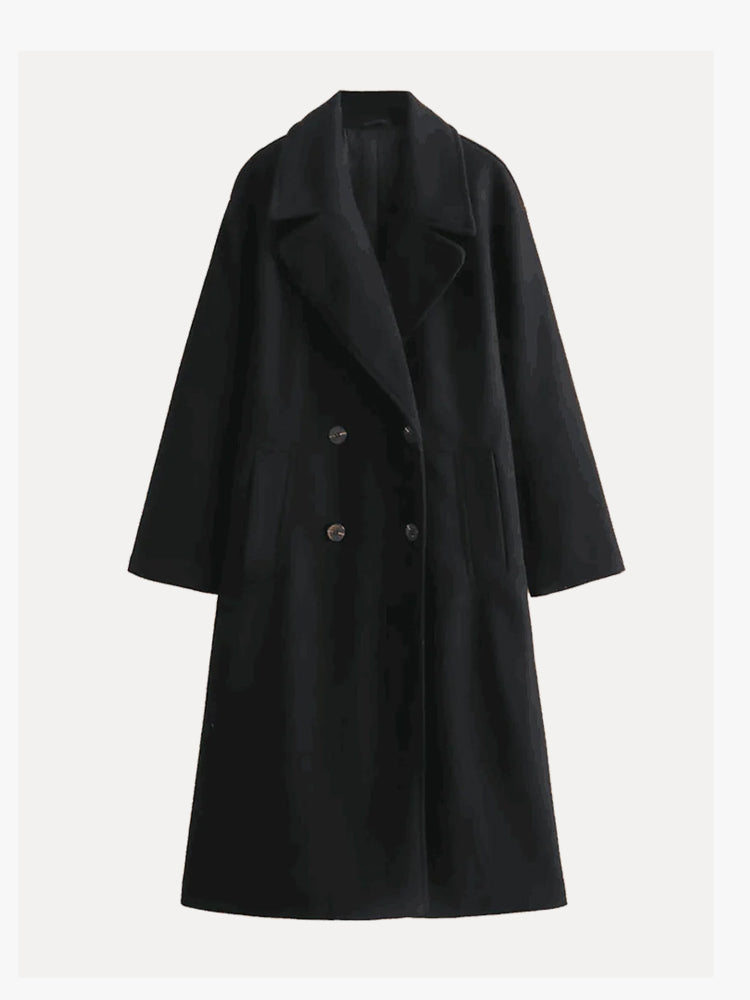 Greer – Women's Oversized Double-Breasted Wool-Look Coat