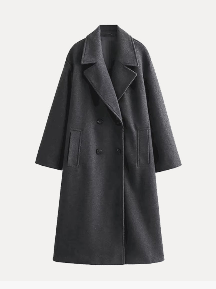 Greer – Women's Oversized Double-Breasted Wool-Look Coat