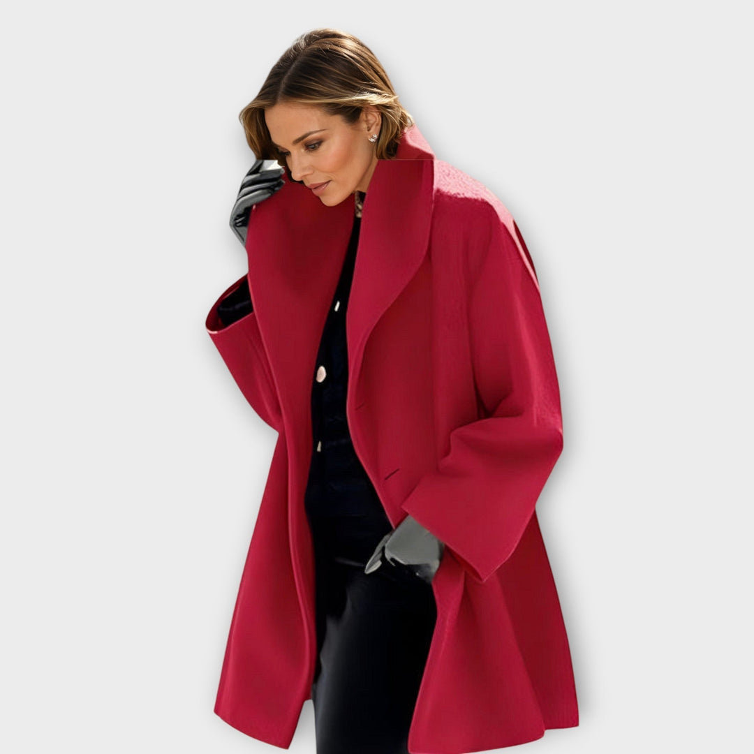 Griselda – Women's Oversized Wool-Look Coat with Shawl Collar