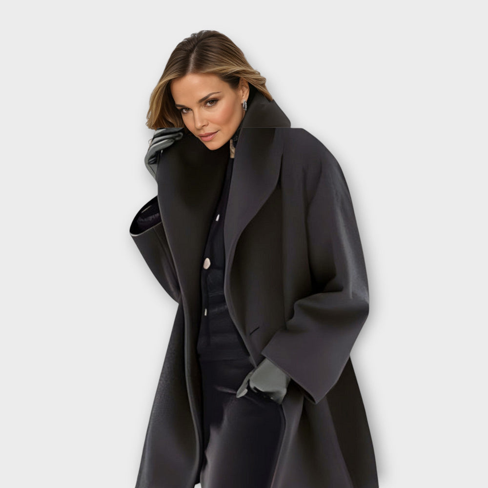 Griselda – Women's Oversized Wool-Look Coat with Shawl Collar