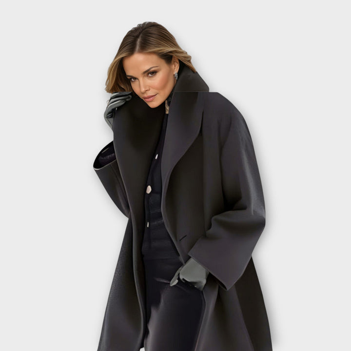 Griselda – Women's Oversized Wool-Look Coat with Shawl Collar