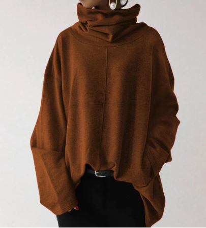 Kalani – Cowl-Neck Oversized Sweatshirt with Split Cuffs