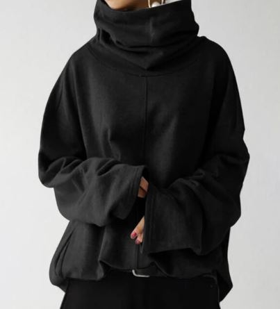 Kalani – Cowl-Neck Oversized Sweatshirt with Split Cuffs