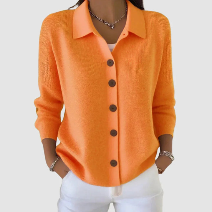 Halina – Women's Collared Button-Front Cardigan Sweater