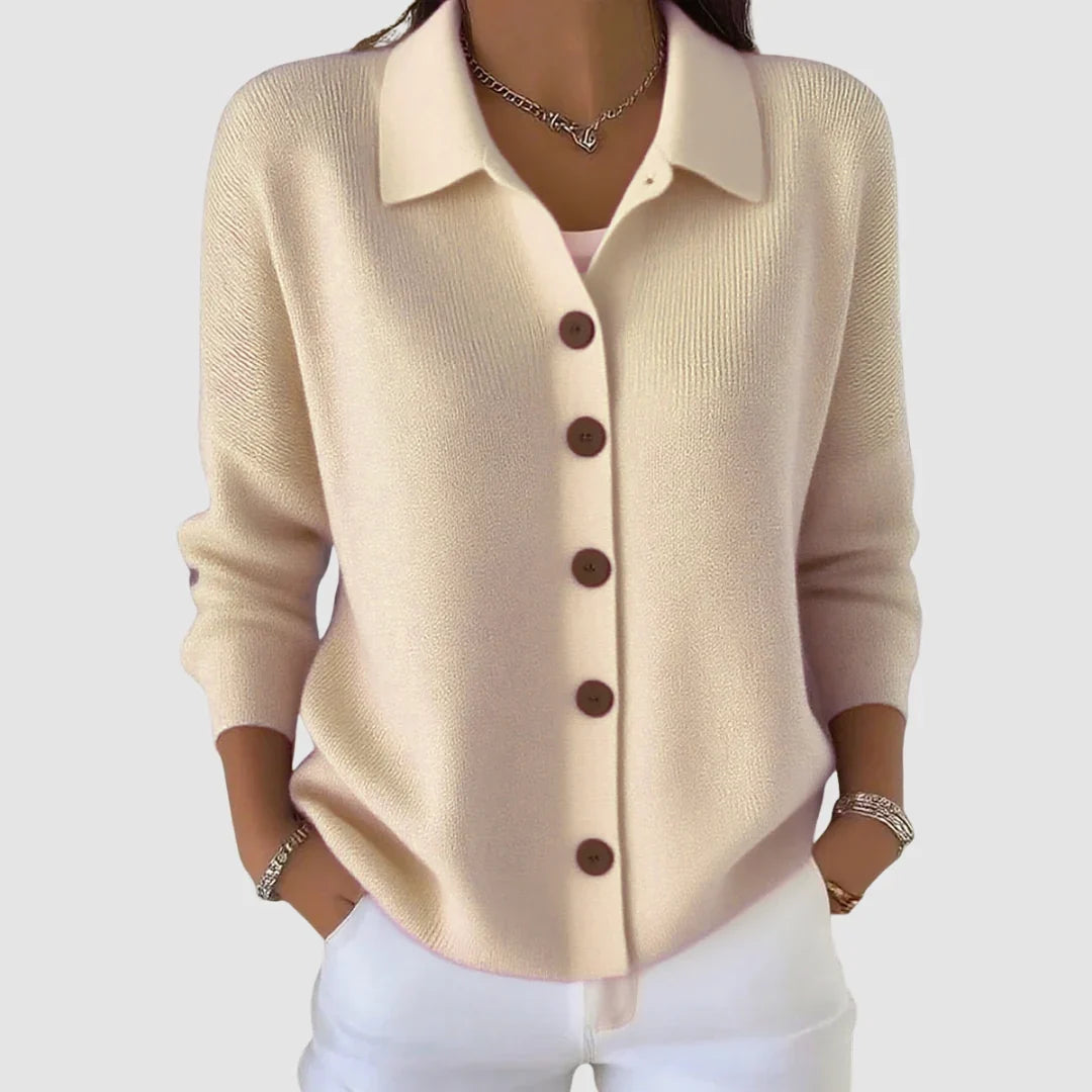 Halina – Women's Collared Button-Front Cardigan Sweater