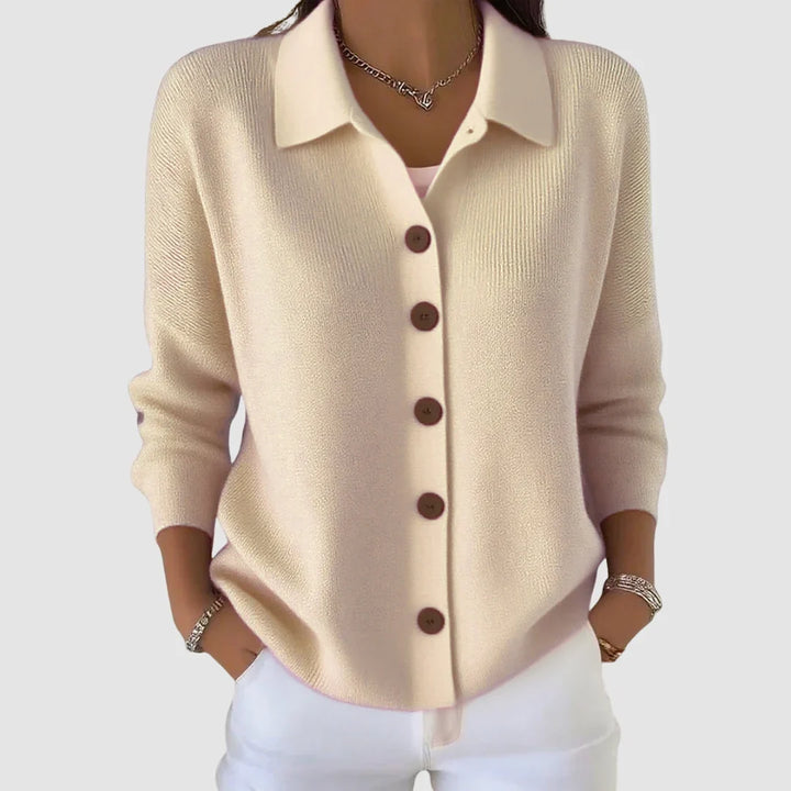 Halina – Women's Collared Button-Front Cardigan Sweater