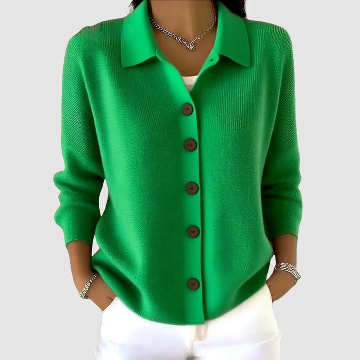 Halina – Women's Collared Button-Front Cardigan Sweater
