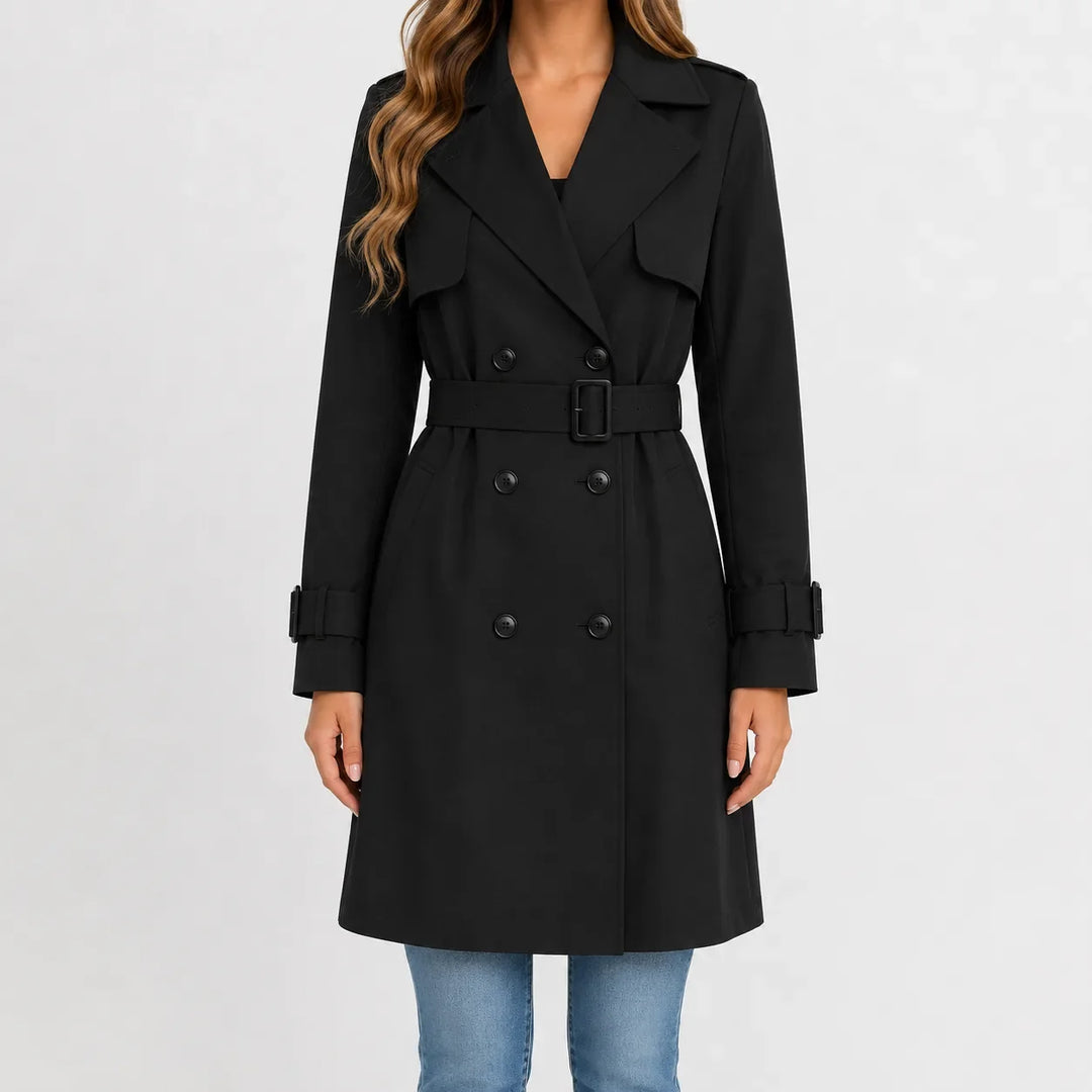 Hallie – Women's Double-Breasted Belted Trench Coat