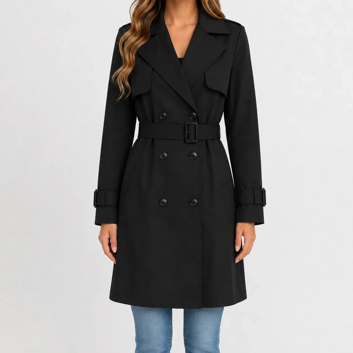 Hallie – Women's Double-Breasted Belted Trench Coat