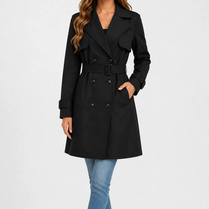 Hallie – Women's Double-Breasted Belted Trench Coat
