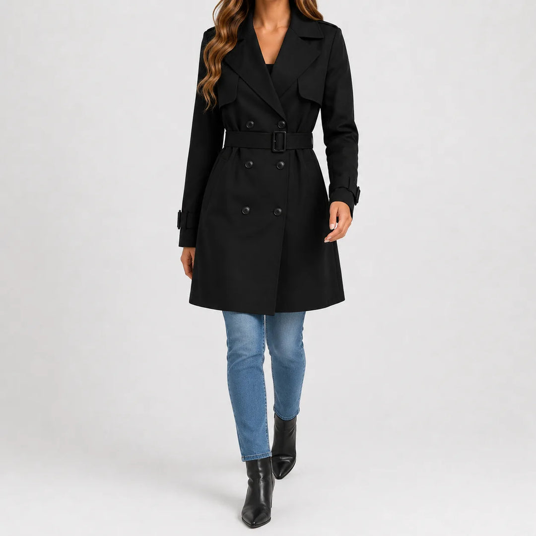 Hallie – Women's Double-Breasted Belted Trench Coat