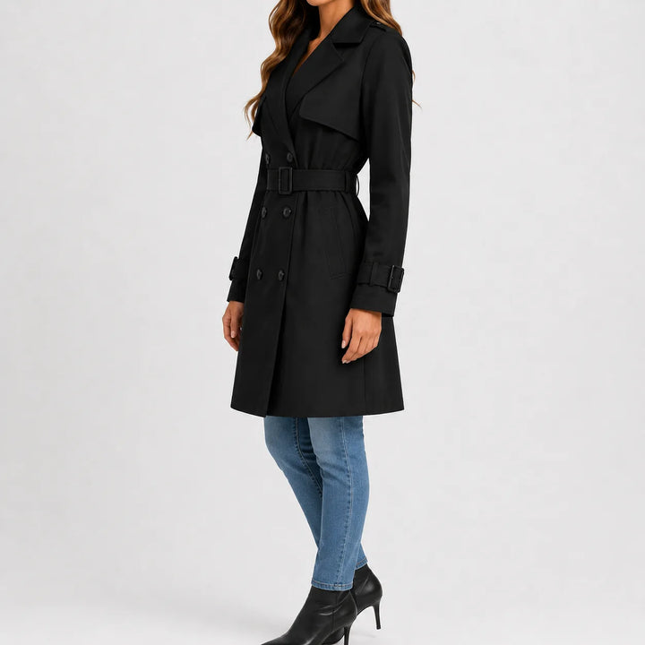 Hallie – Women's Double-Breasted Belted Trench Coat