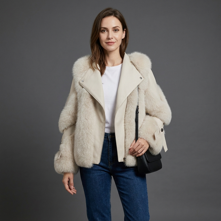 Marielle Faux Fur Moto Jacket
