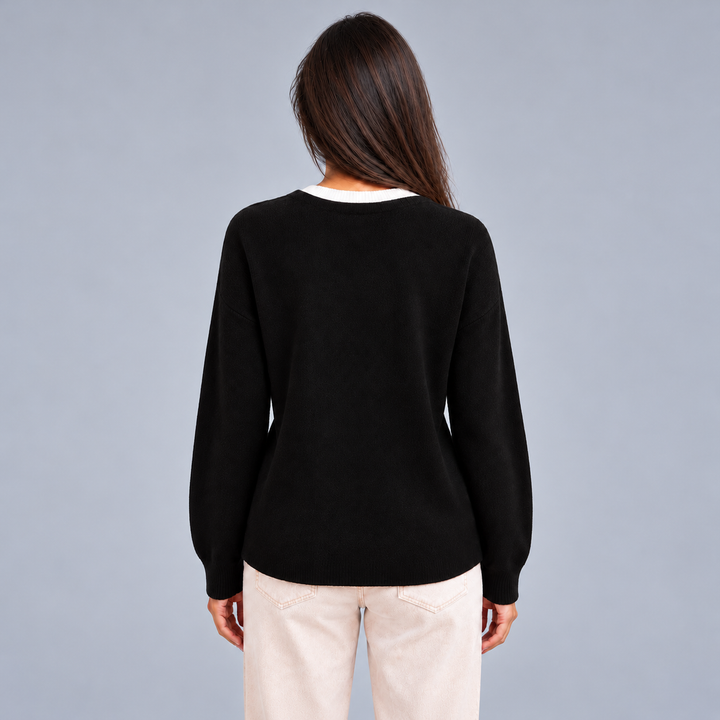 Ida – Women's Button-Front Crewneck Layered Cardigan