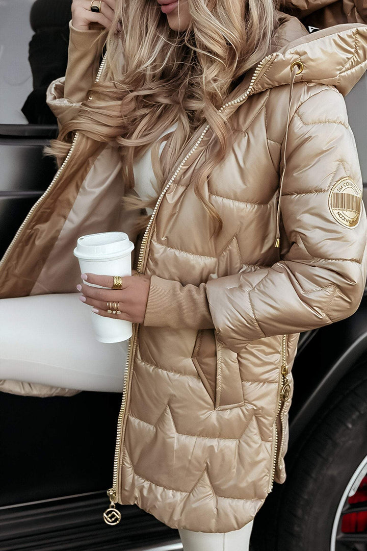 Riya – Longline Hooded Puffer Jacket for Women