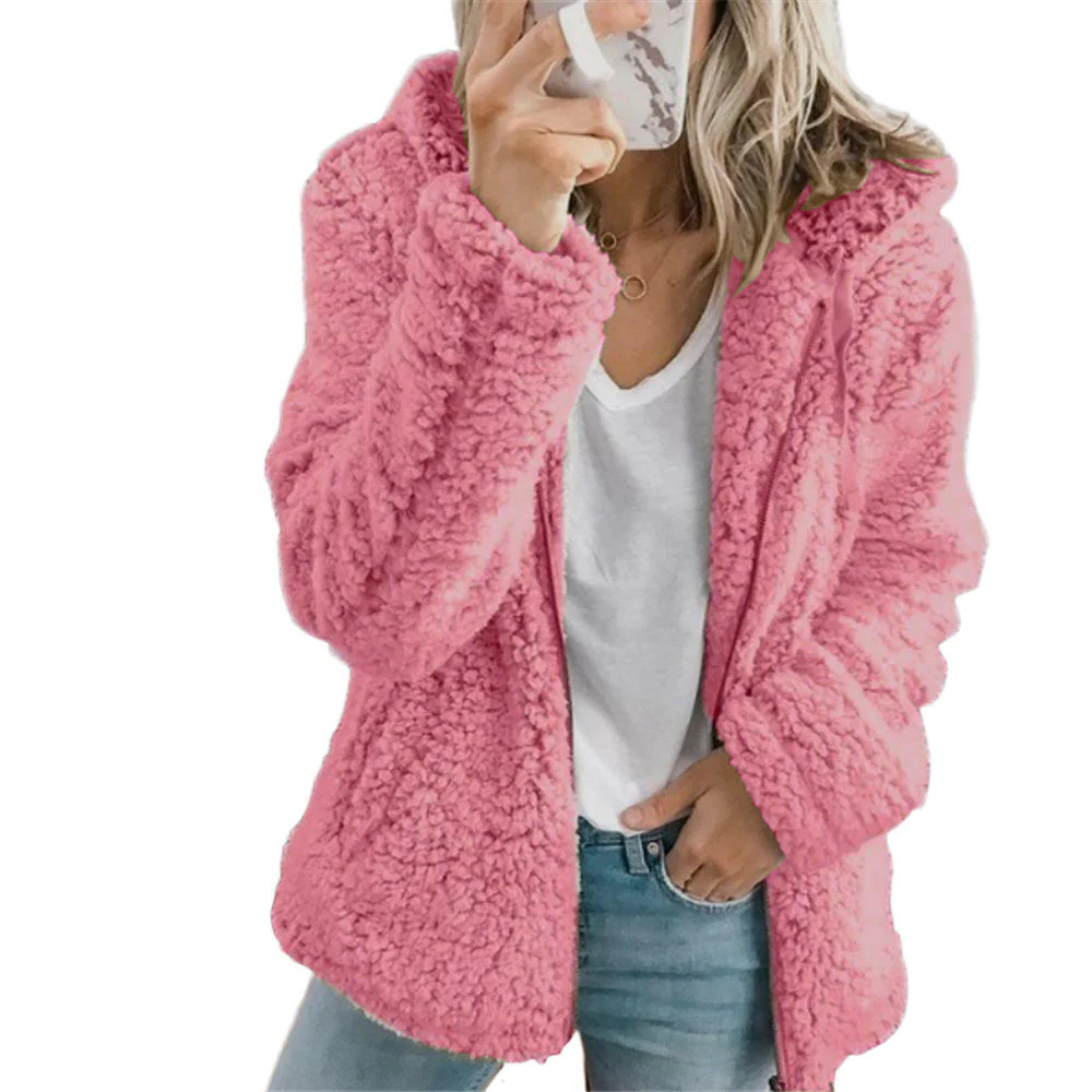 Olwen – Full-Zip Hooded Teddy Jacket for Women