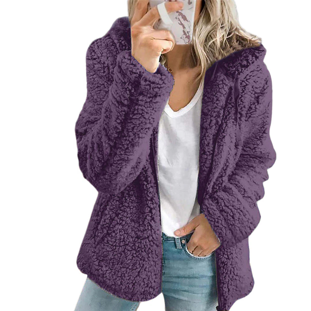 Olwen – Full-Zip Hooded Teddy Jacket for Women