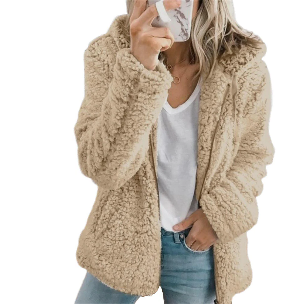 Olwen – Full-Zip Hooded Teddy Jacket for Women