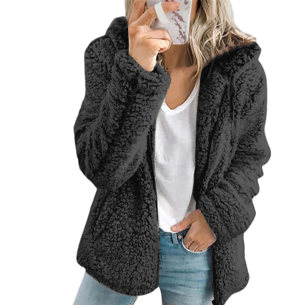 Olwen – Full-Zip Hooded Teddy Jacket for Women