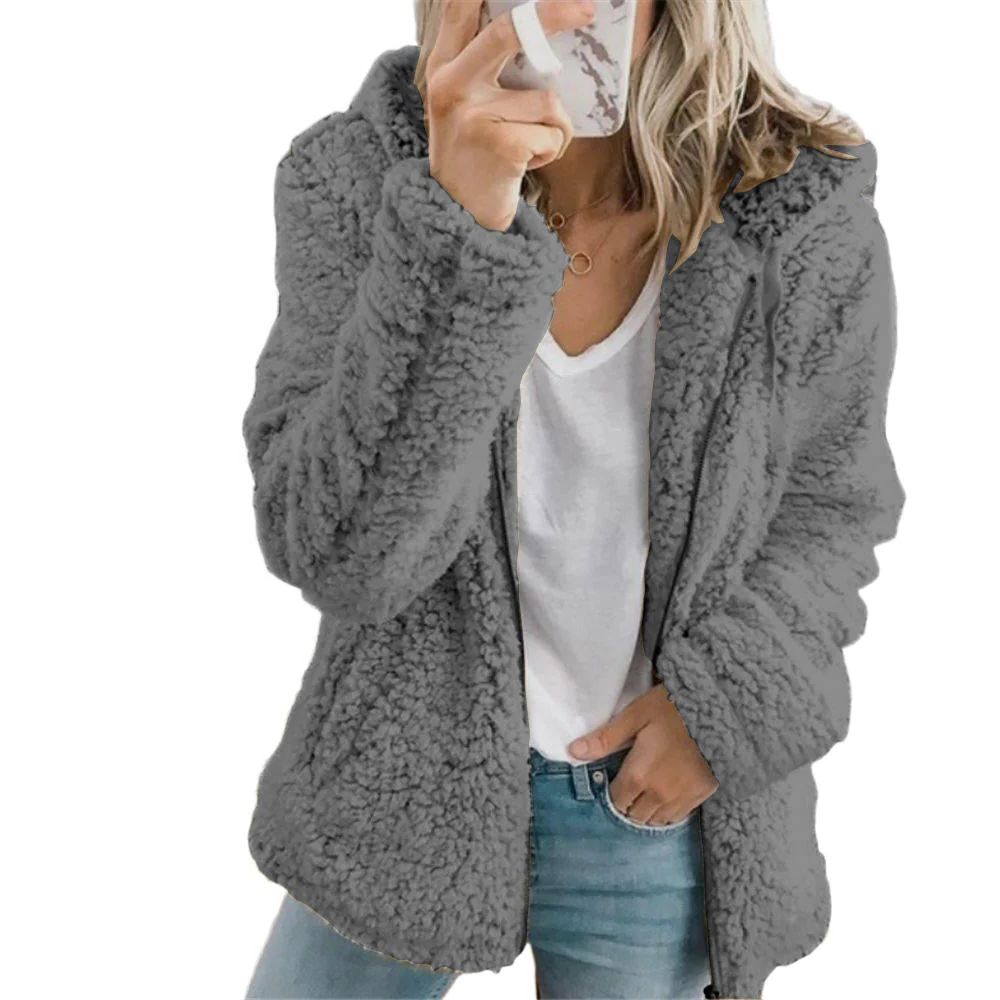 Olwen – Full-Zip Hooded Teddy Jacket for Women