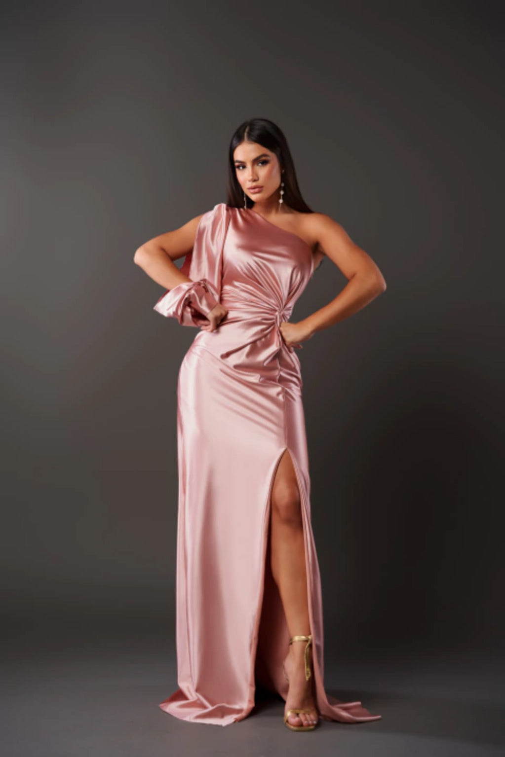 Demi – Draped Maxi Dress for Fall Wedding