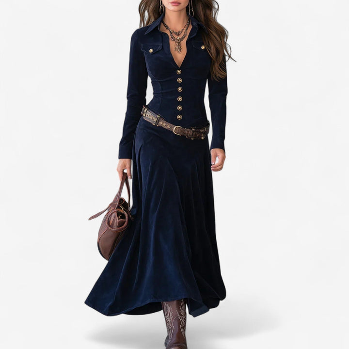 Nellie – Collared Button-Front Shirt Dress for Women