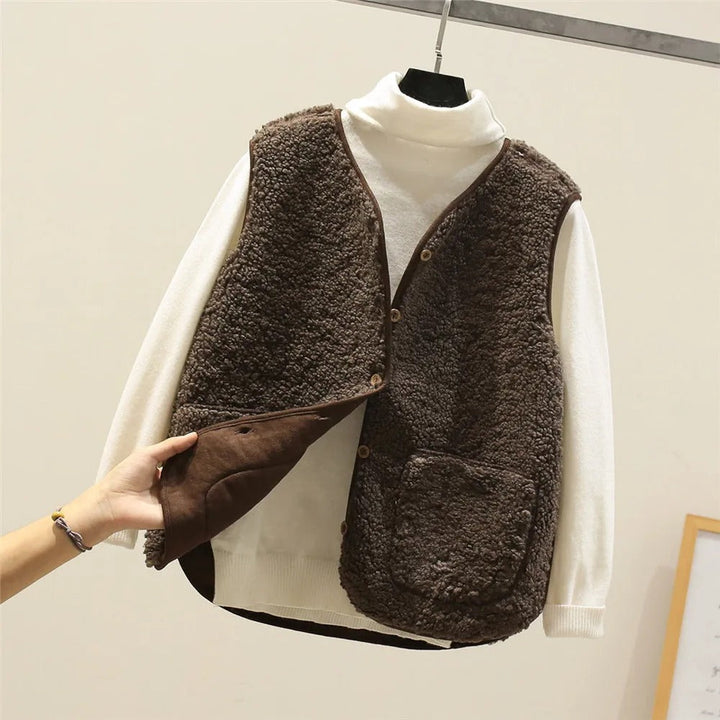 Stacey – Sherpa Hip-Length Vest for Women
