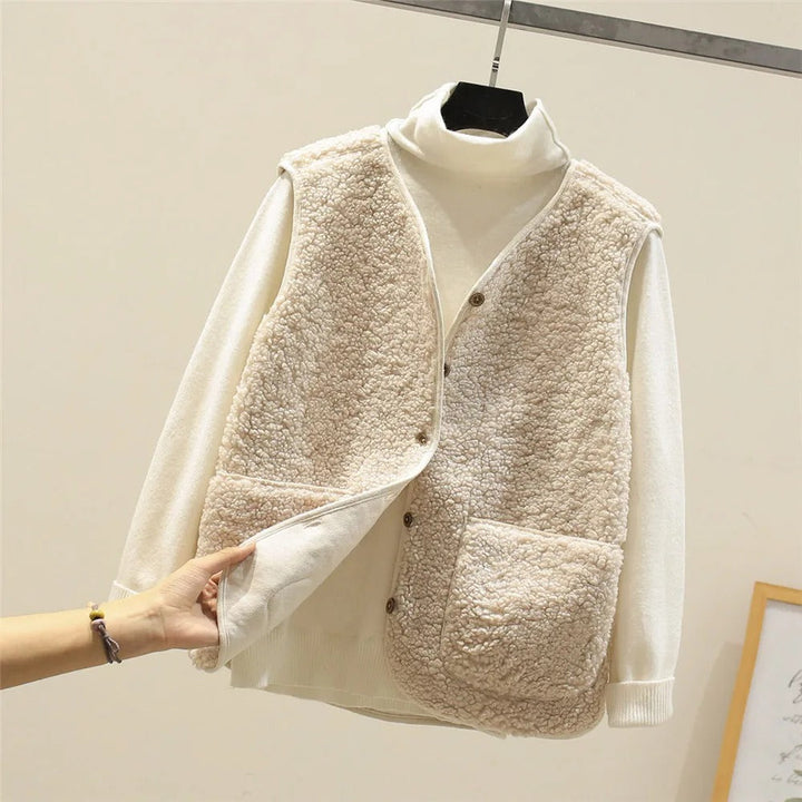 Stacey – Sherpa Hip-Length Vest for Women