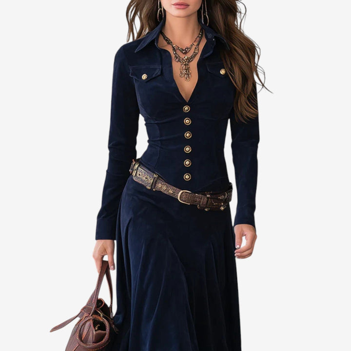 Nellie – Collared Button-Front Shirt Dress for Women