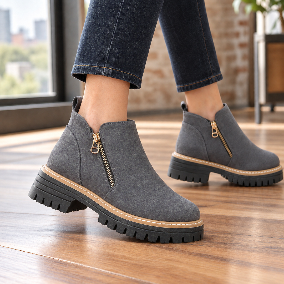 Zanetti-Como Zip Ankle Boots - Gray