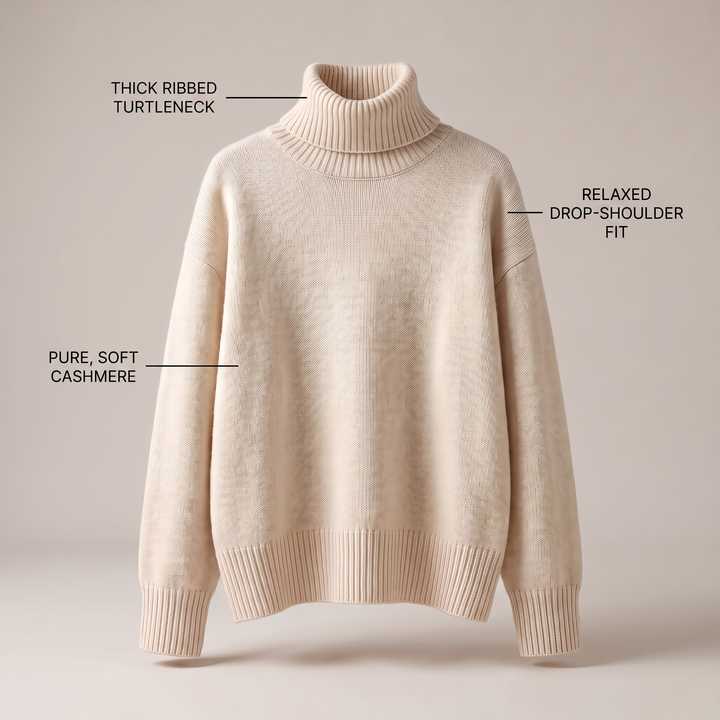 Ulrike – Slouchy Dropped Shoulder Turtleneck Sweater for Women