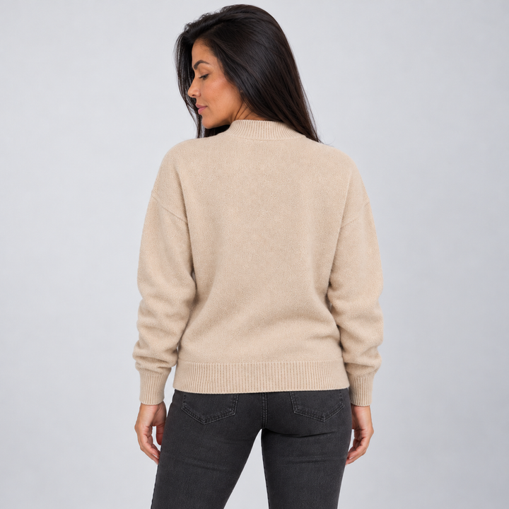 Jolie – Women's Mock Neck Drop Shoulder Sweater