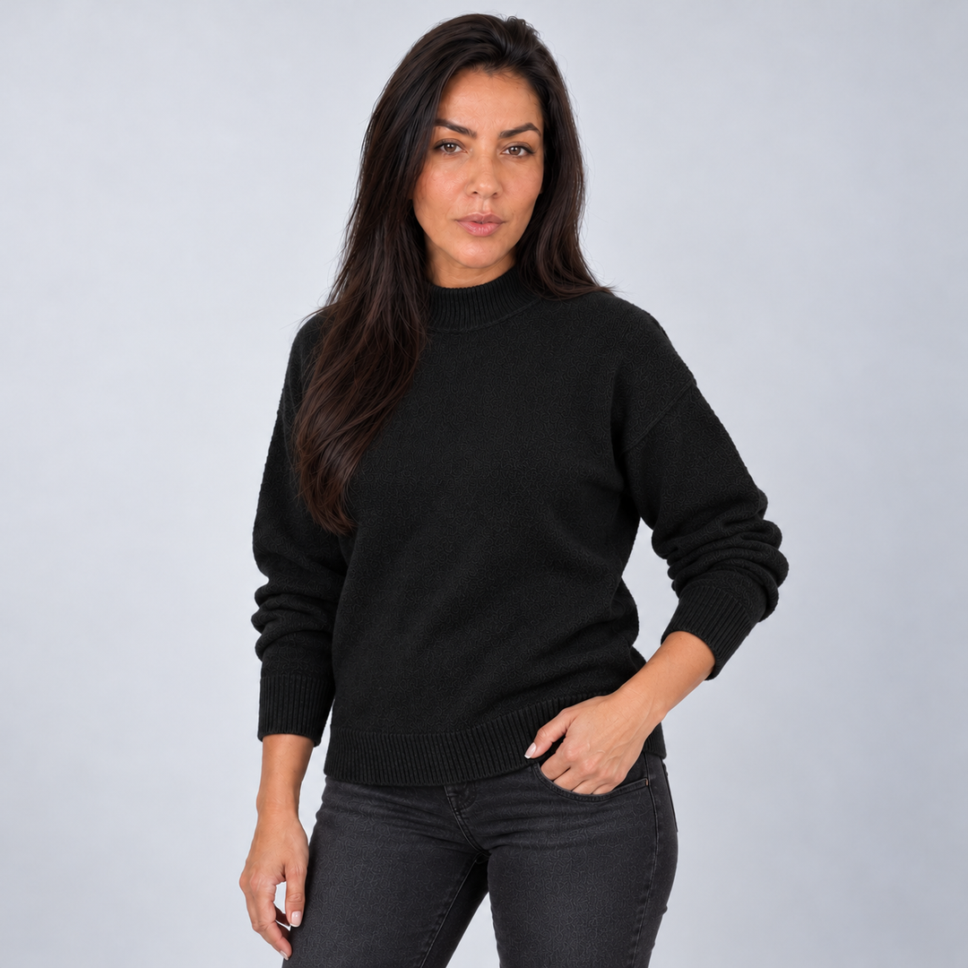 Jolie – Women's Mock Neck Drop Shoulder Sweater