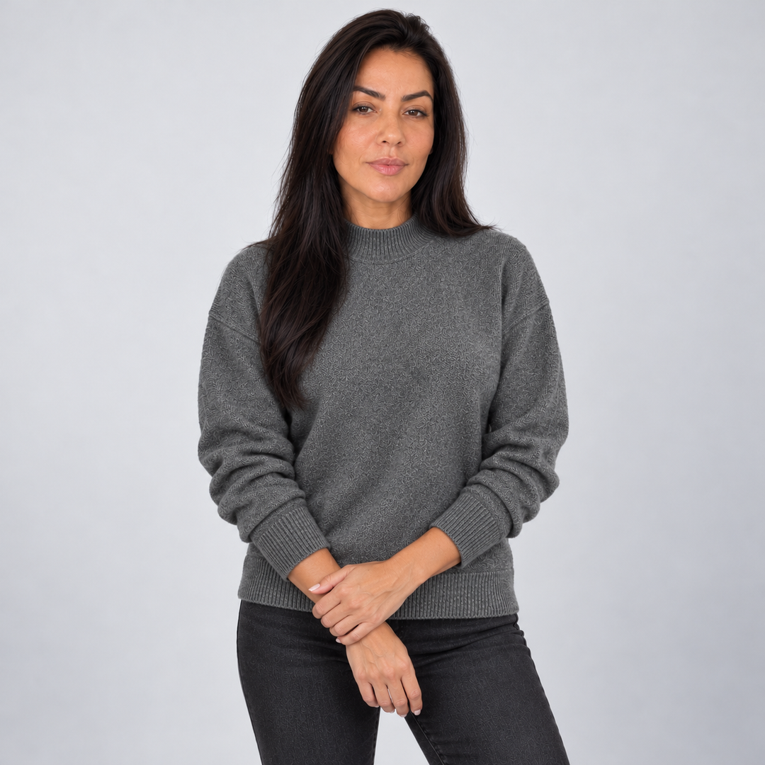 Jolie – Women's Mock Neck Drop Shoulder Sweater