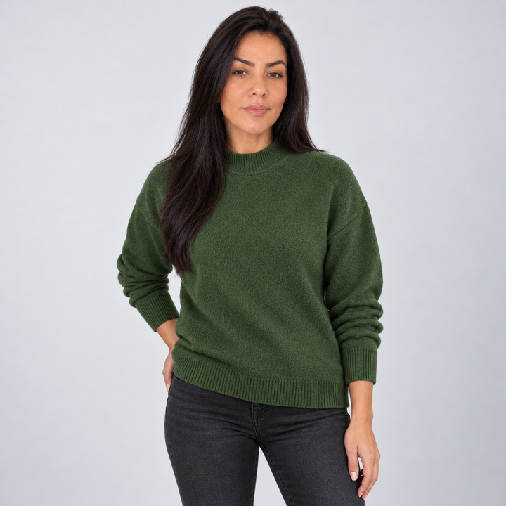 Jolie – Women's Mock Neck Drop Shoulder Sweater