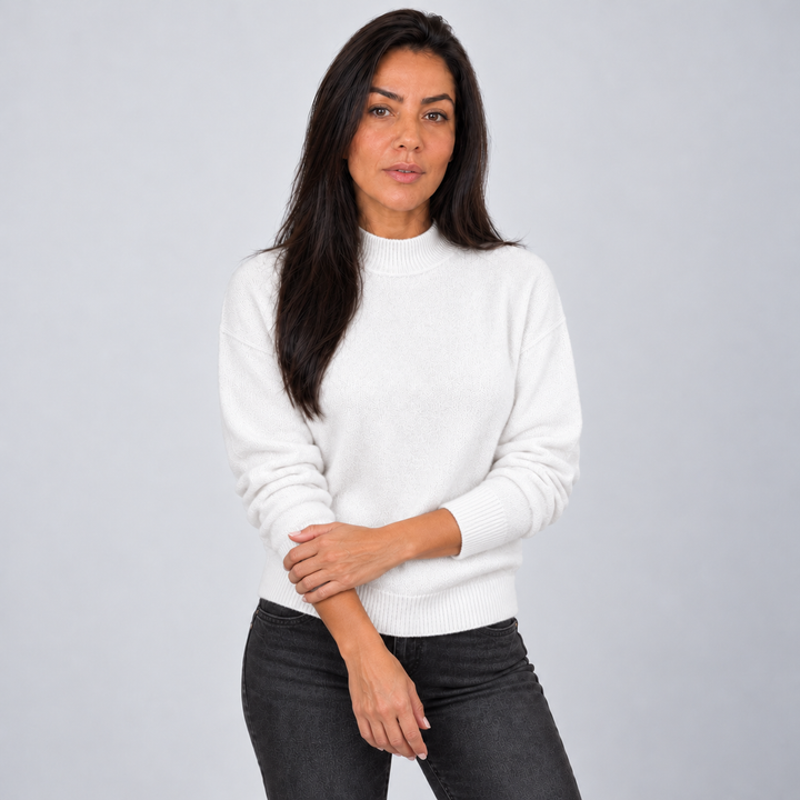 Jolie – Women's Mock Neck Drop Shoulder Sweater