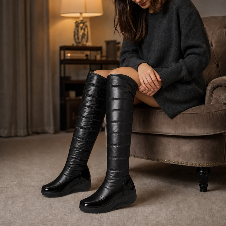 Jordyn – Women's Quilted Over-the-Knee Snow Boots with Side Zip