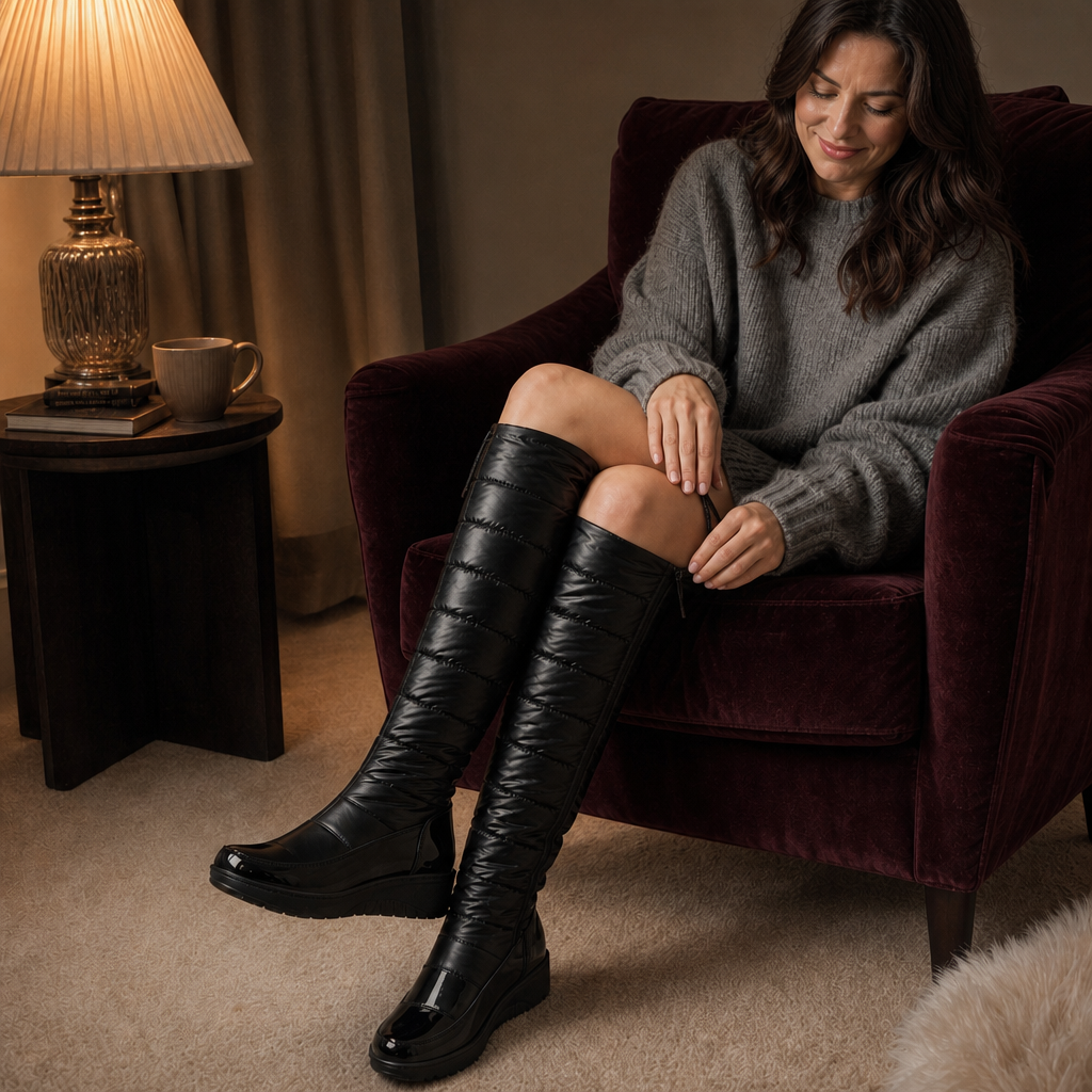 Jordyn – Women's Quilted Over-the-Knee Snow Boots with Side Zip