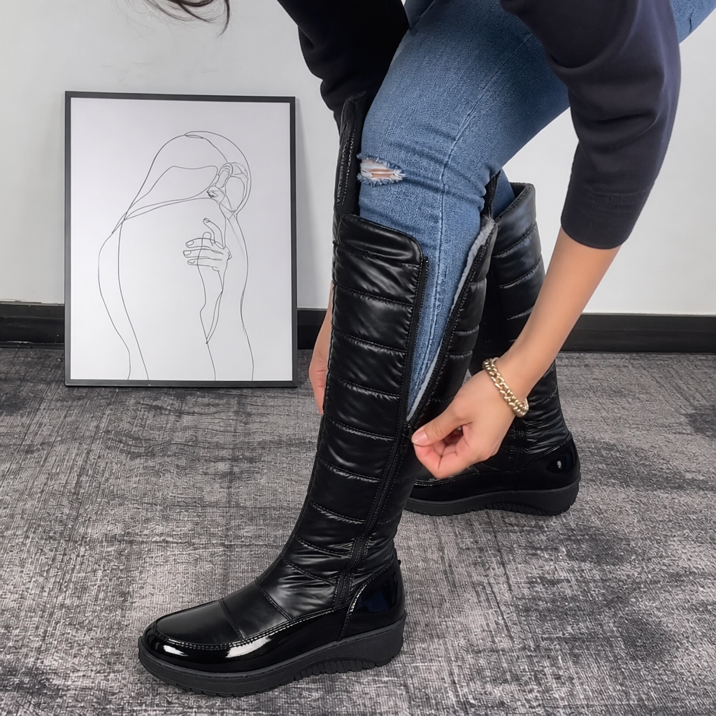 Jordyn – Women's Quilted Over-the-Knee Snow Boots with Side Zip