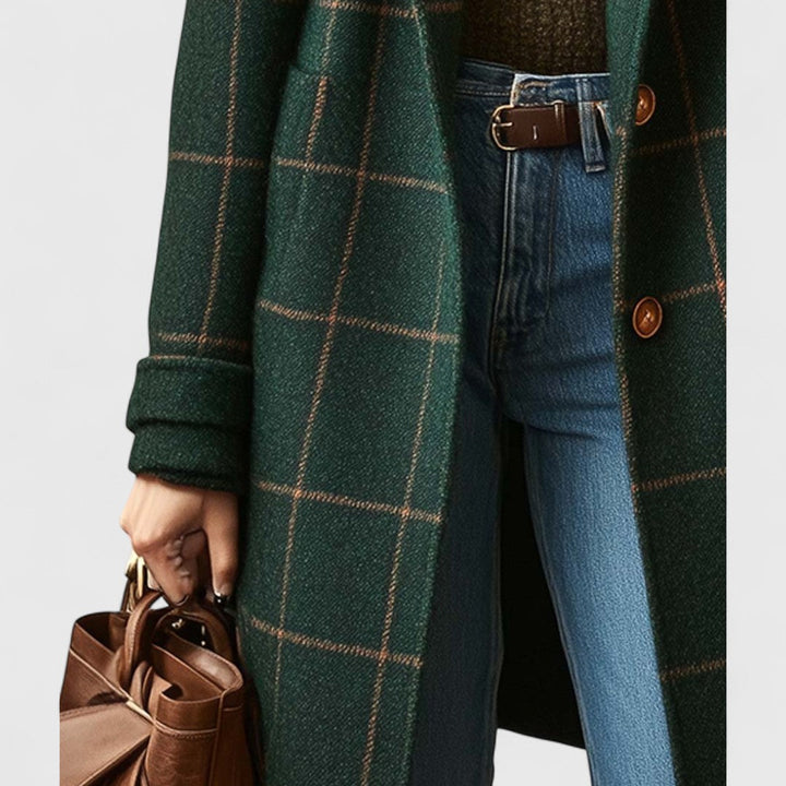 Lindsey – Windowpane Check Wool-Look Coat