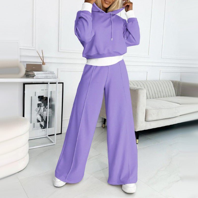 Liliane – Cropped Hoodie Wide-Leg Lounge Set for Women