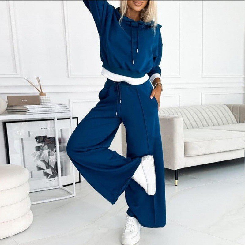 Liliane – Cropped Hoodie Wide-Leg Lounge Set for Women